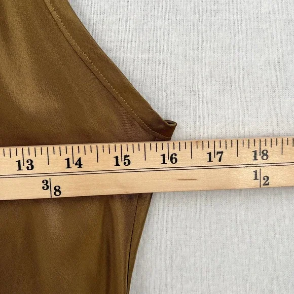 ENZA COSTA Dress Womens Medium Fatigue Satin Bias Slip Maxi Spaghetti Strap NWOT - Picture 12 of 15